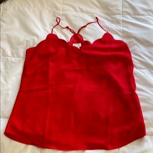 NWT J. Crew Scalloped Cami - Red